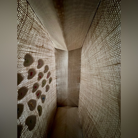 Tote bag, handmade with embellished with heart shaped buttons, - Picture 5 of 5